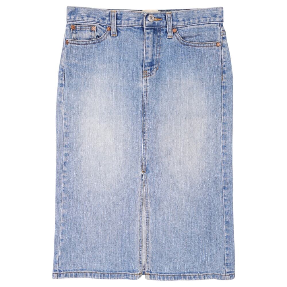 Vintage Y2K Gap Jeans Denim Skirt Slit Medium Blue Wash Sz 1